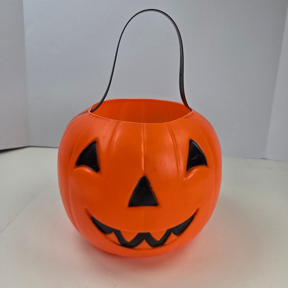 Vintage Empire Jack O Lantern Pumpkin Candy Bucket Trick Or Treat 7" Pail